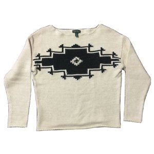 LRL Lauren Jean Co Southwestern Aztec Women’s Sweater Lightweight Cotton…